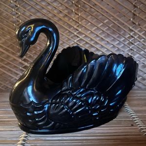 Regaline Large Swan Planter Made in the USA of Black